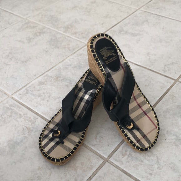 Burberry Thong Sandal Espadrille Wedge - Picture 8 of 9